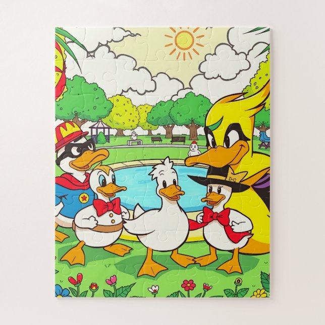 Puzzle Une scène de parc délicieuse pour enfants  (Vertical)