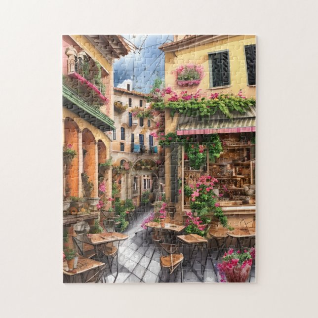 Puzzle Une scène de rue italienne Série de dessins éphémè (Vertical)