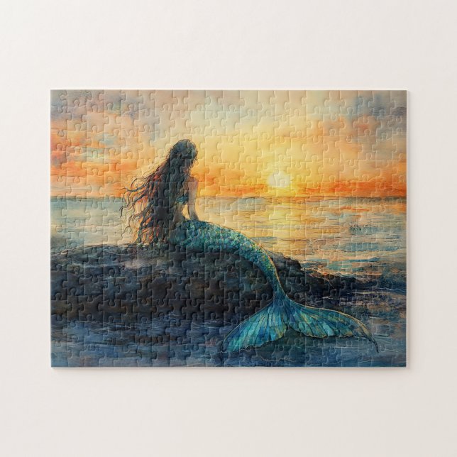 Puzzle Une sirène regarde l'art du lever du soleil (Horizontal)