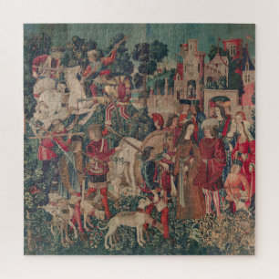 Puzzle Unicorn Art médiéval - Chasseurs Retour au Château