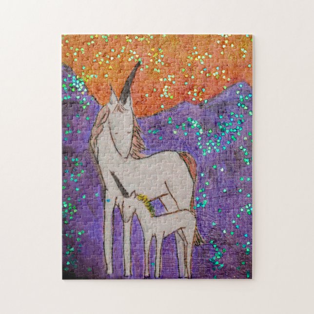 Puzzle Unicorn Mama et bébé (Vertical)