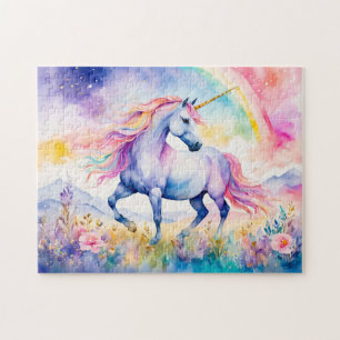 Puzzle Unicorn Marchant Sous Un Arc En Ciel Chatoyant