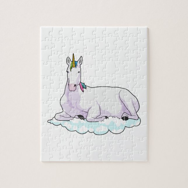 Puzzle Unicorn on cloud (Vertical)