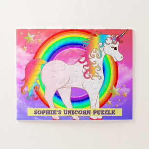 Puzzle Unicorn Personnalisé Avec Arc En Ciel