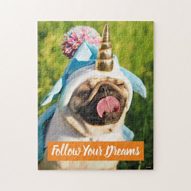 Puzzle Unicorn pug (Vertical)