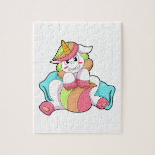 Puzzle Unicorn shy with Pillow