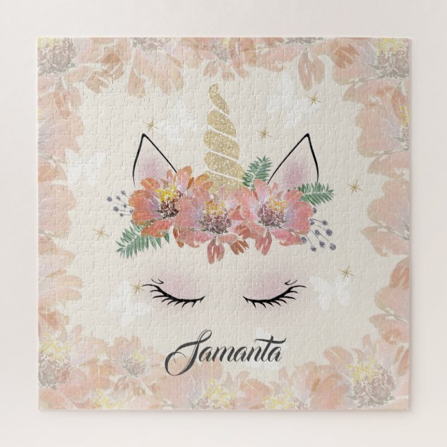 Puzzle Unicorn, Unicorn Face, personalized (Vertical)