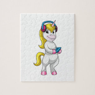 Puzzle Unicorne à l'écoute de musique avec casque