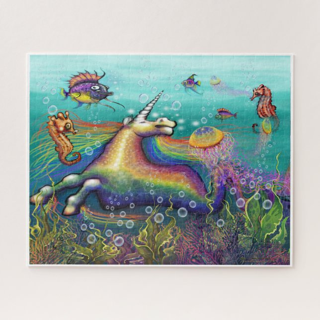 Puzzle Unicorne arc-en-ciel aquatique (Horizontal)