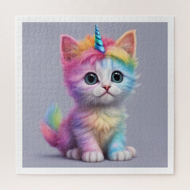 Puzzle Unicorne arc-en-ciel Kitten (Vertical)