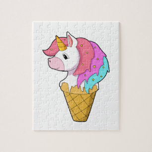 Puzzle Unicorne avec crème glacée