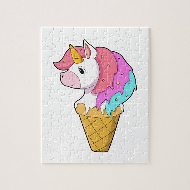 Puzzle Unicorne avec crème glacée (Vertical)