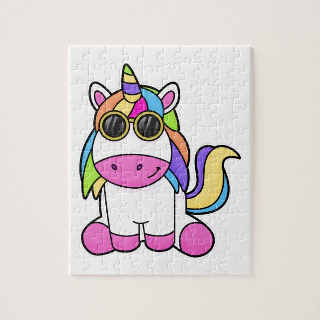 Puzzle Unicorne avec lunettes de soleil (Vertical)