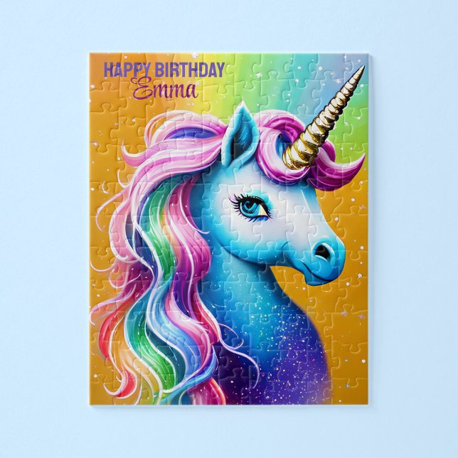 Puzzle Unicorne Personnalisée Joyeux Anniversaire avec no (Créateur téléchargé)