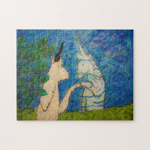 Puzzle Unicorne touchant la réflexion dans un étang