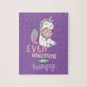 Puzzle Unicornes affamées Unicorne colorée Art mignon