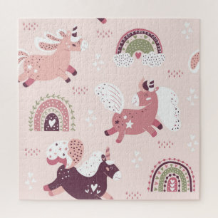 Puzzle Unicorns Rainbows : Pastel Magic Arrière - plan.