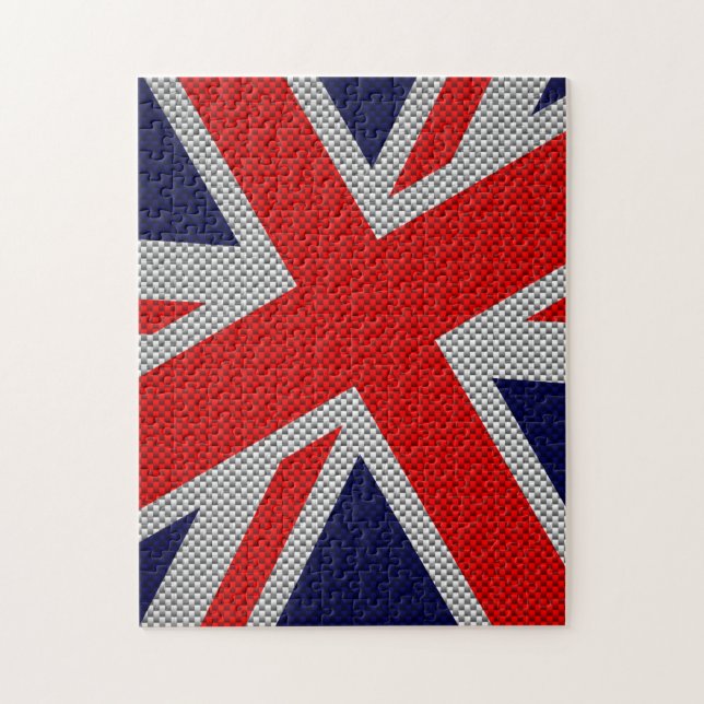 Puzzle Union Jack dynamique sur l'impression en fibre de  (Vertical)