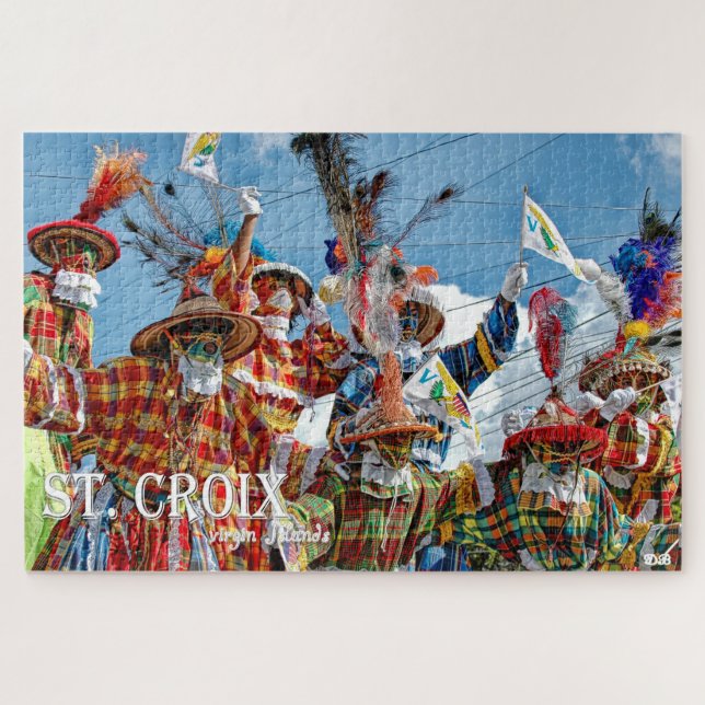 Puzzle US Virgin Islands Flags Moko Jumbies St. Croix (Horizontal)