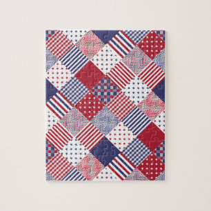 Puzzle USA Americana Diagonal Rouge blanc & bleu