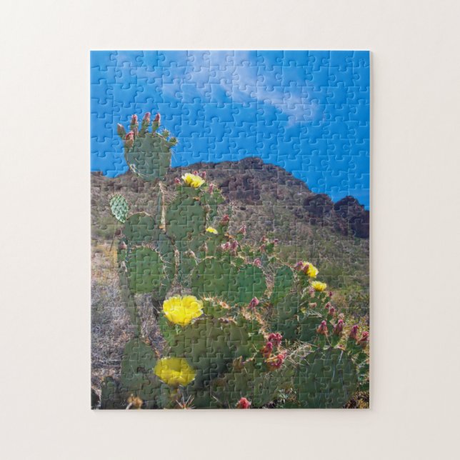 Puzzle USA, Arizona. Cactus Dans Les Collines (Vertical)