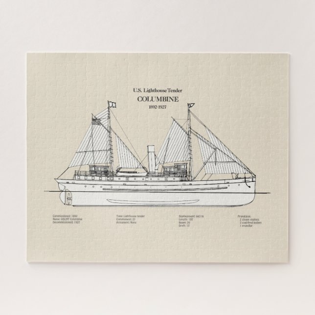 Puzzle USCG Lighthouse Tender Columbine - SBD (Horizontal)