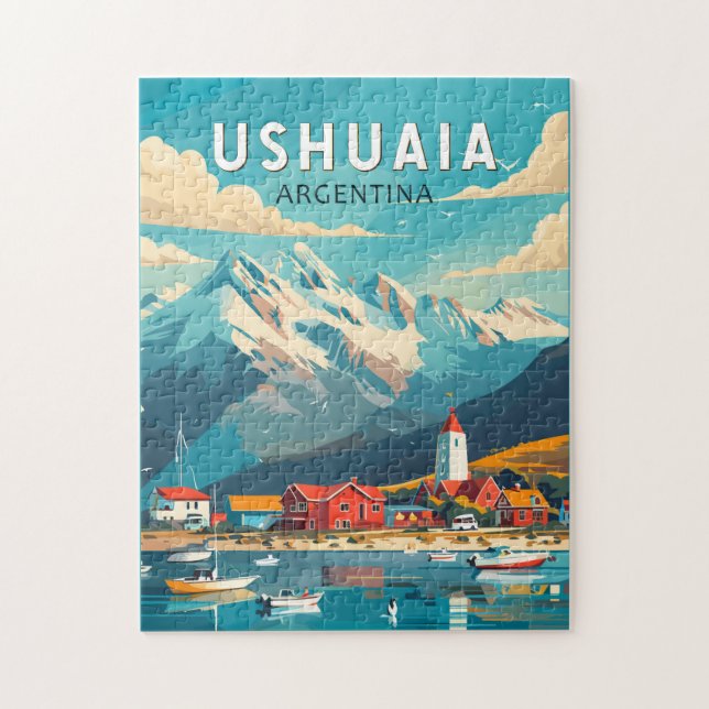 Puzzle Ushuaia Argentina Travel Art Vintage (Vertical)