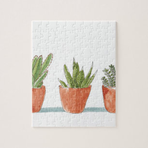 Puzzle Usine succulente pour aquarelle de cactus
