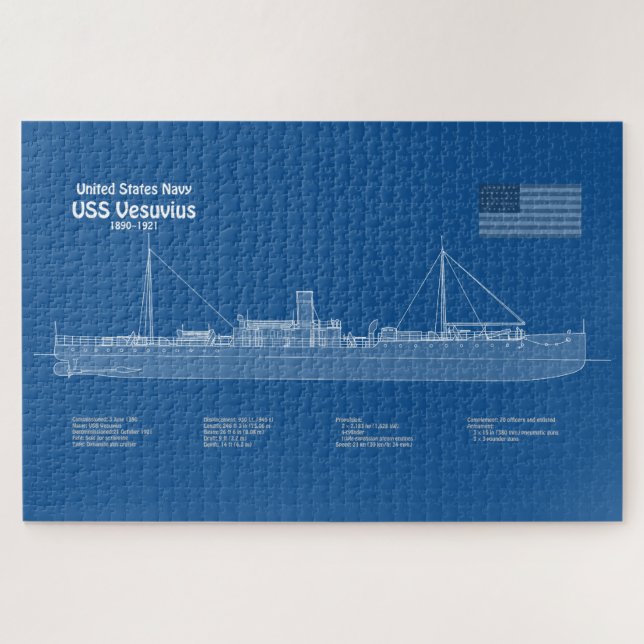 Puzzle USS Vesuvius - Plan de plan d'expédition ABD (Horizontal)
