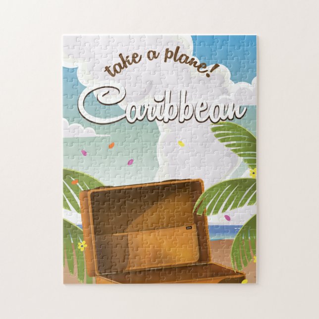 Puzzle Vacances aux Caraïbes Affiche de voyage classique, (Vertical)