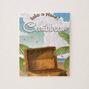 Puzzle Vacances aux Caraïbes Affiche de voyage classique,