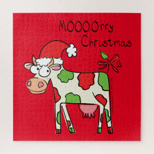 Puzzle Vacances de Noël amusantes pour la vache