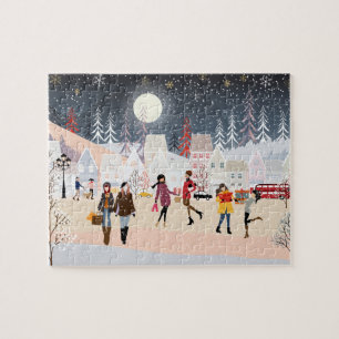 Puzzle Vacances d'hiver Noël Village