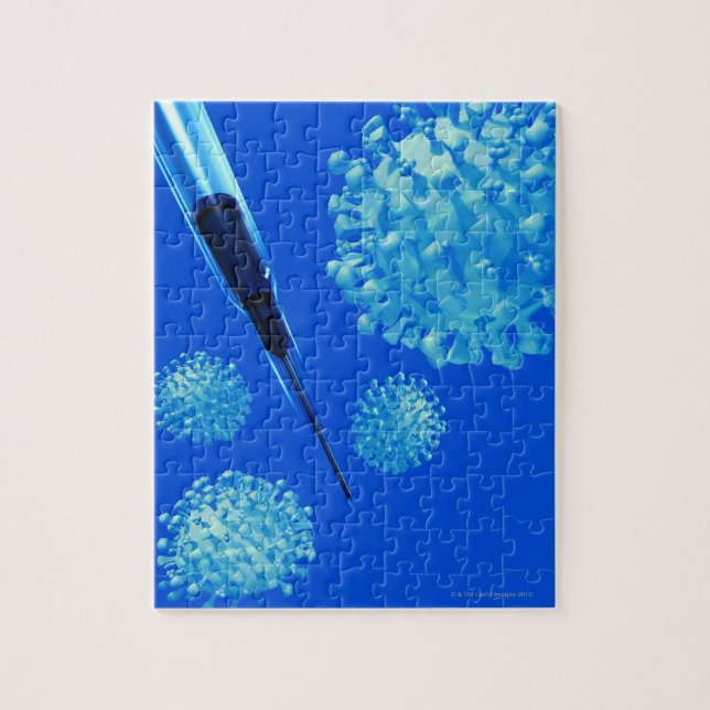 Puzzle Vaccin contre la grippe, illustration conceptuelle (Vertical)