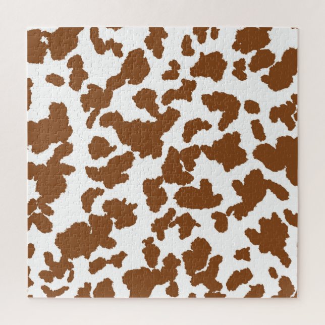 Puzzle Vache Brown Et Blanche Cacher Motif fourrure (Vertical)