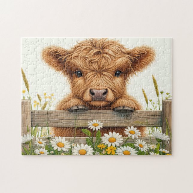 Puzzle Vache Highland bébé (Horizontal)