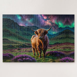 Puzzle Vache Highland sous les étoiles