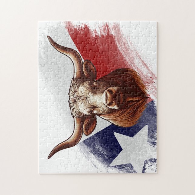 Puzzle Vache longhorne du Texas (Vertical)
