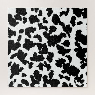 Puzzle Vache Noire Et Blanche Cacher Motif De Fourrure
