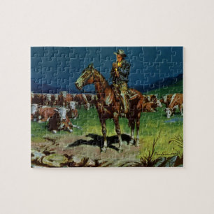 Puzzle Vacher vintage, éleveur de bétail à la ferme
