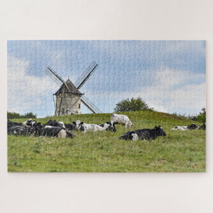 Puzzle Vaches Bétail Moulin Moulin à vent Terres agricole