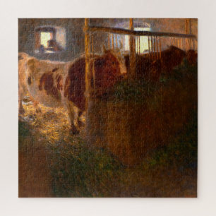 Puzzle Vaches dans la grange par Gustav Klimt