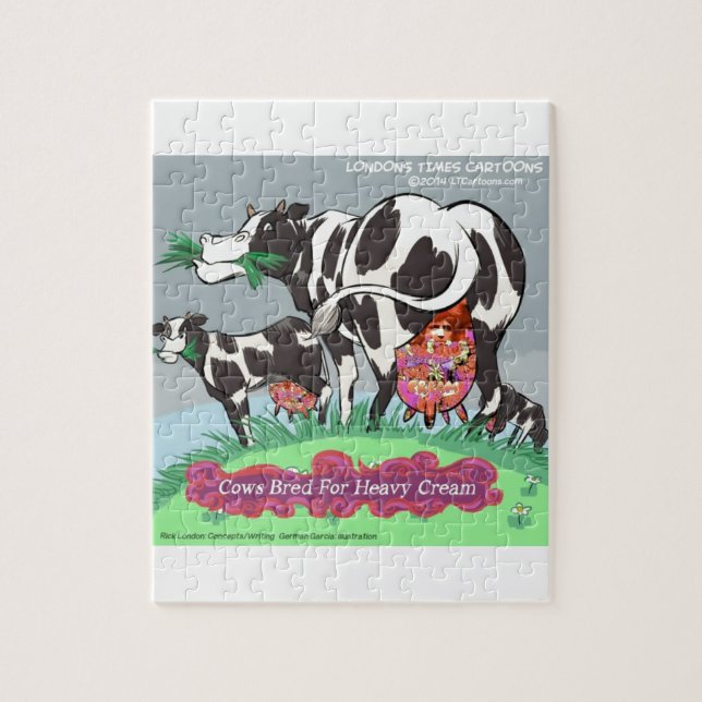 Puzzle Vaches faisant de la crème épaisse dessin animé dr (Vertical)