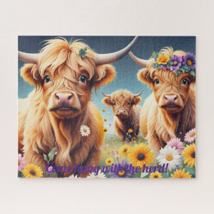 Puzzle Vaches florales des hautes terres 16 x 20