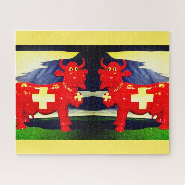 Puzzle Vaches rouges suisses (Horizontal)