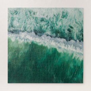 Puzzle Vague aérienne turquoise : tir de drone
