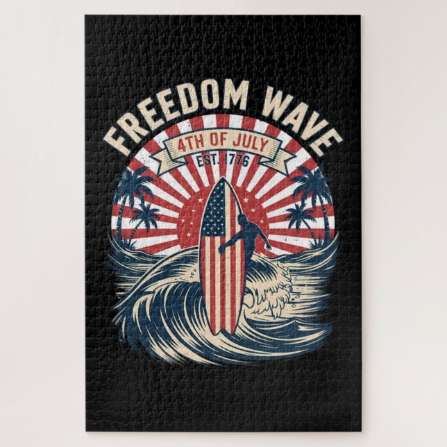 Puzzle Vague de liberté 4 juillet (Vertical)