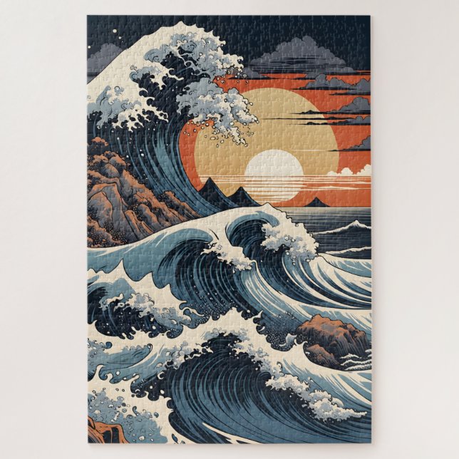 Puzzle Vague japonaise Hokusai (Vertical)