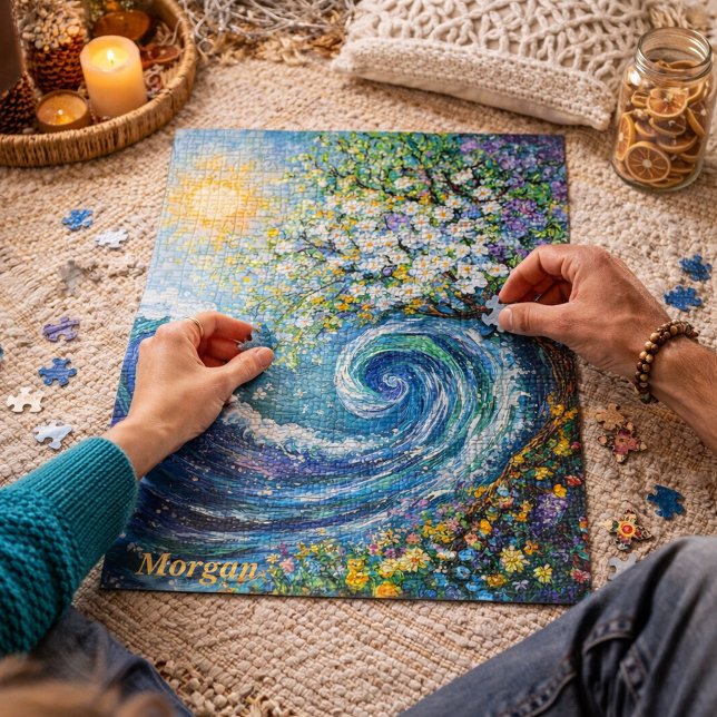 Puzzle Vague Océanique Fantaisiste | Peinture Impressionn (Créateur téléchargé)
