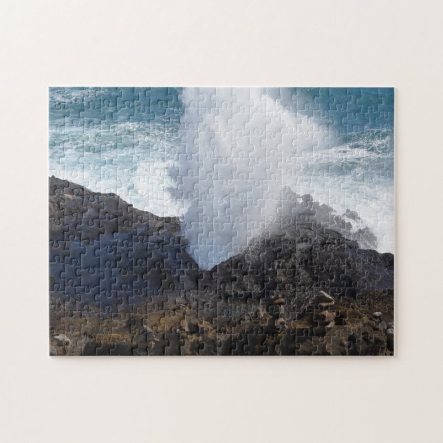 Puzzle Vague sur les rochers (Horizontal)